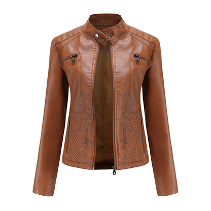Variant image for Damen-Lederjacke, gesteppt, Synthetikleder mit Reißverschluss-6