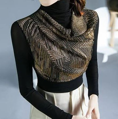 Damen-Rollkragenpullover, weiche Baumwolle, schick-3