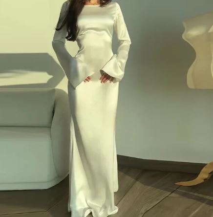 Variant image for Damen-Kleid, lang, elegant, atmungsaktiv, Stoff-4