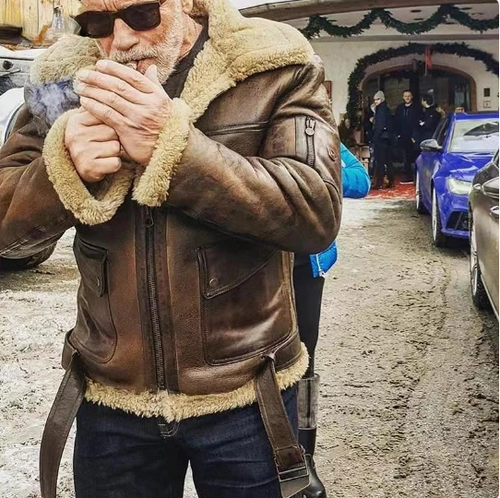 Herren-Winterjacke aus Kunstfell und Wolle – Vintage-Stil, dunkelbraun, klassisches Design für Herbst und Winter 1