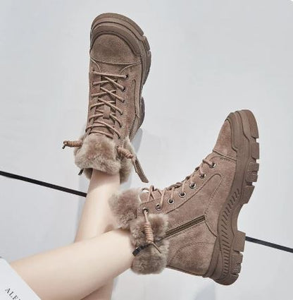 Variant image for Gefütterte Damen-Winterstiefel, bequemes Design, hochwertig, Synthetik, Gummi-4
