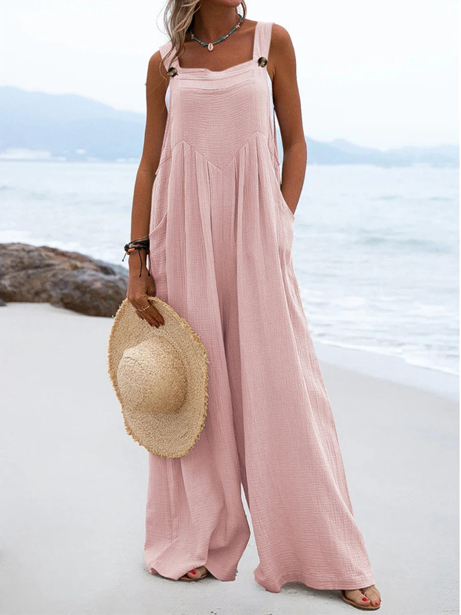 Variant image for Damen-Jumpsuit Ärmellos Weites Bein Polyester-67