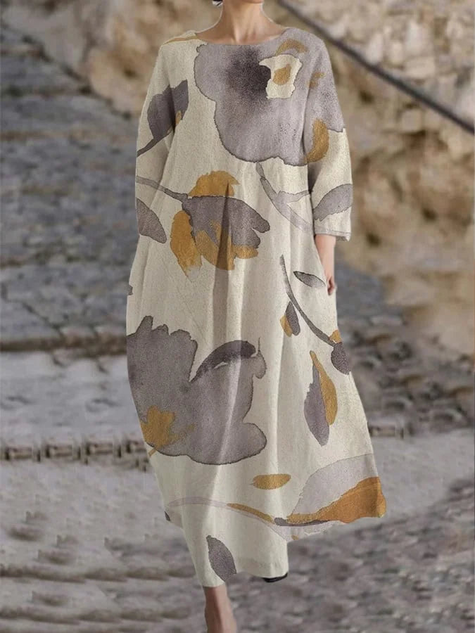 Damenkleid Leicht Sommerstil 100% Baumwolle Elegante Silhouette-1