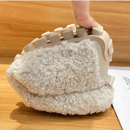 Damen-Plüschschuhe, weiche Synthetik, für Wärme und Komfort-4