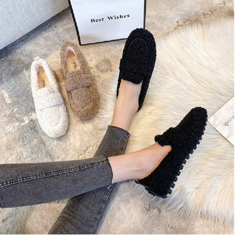 Damen-Plüschschuhe, weiche Synthetik, für Wärme und Komfort-2