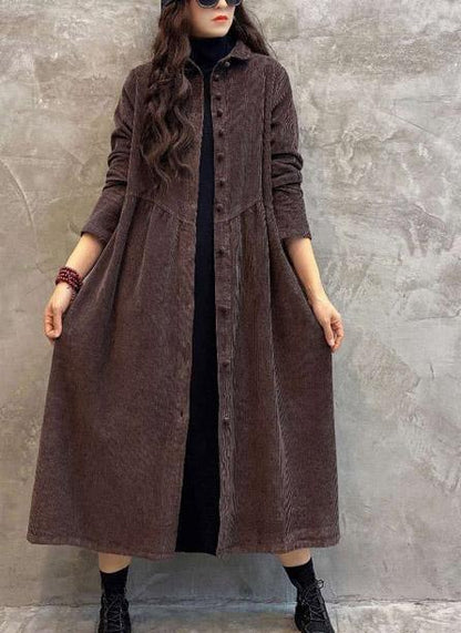 Variant image for Damen-lange Jacke, zeitloser Cord-13