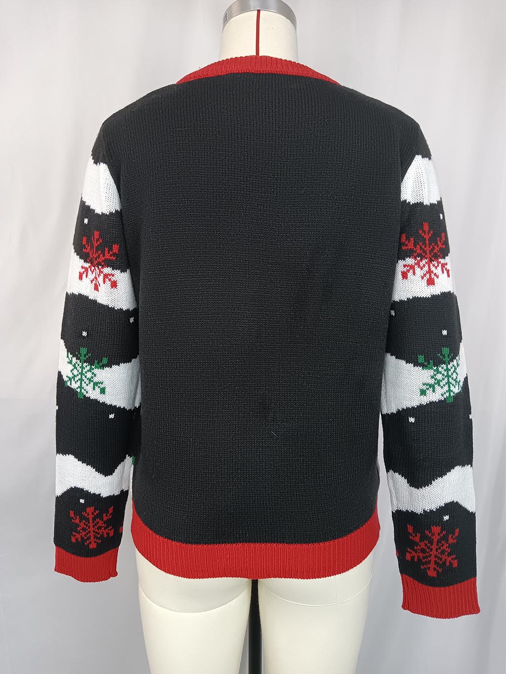Damen-Weihnachtspullover Rundhalsausschnitt Bestickt Acryl-6