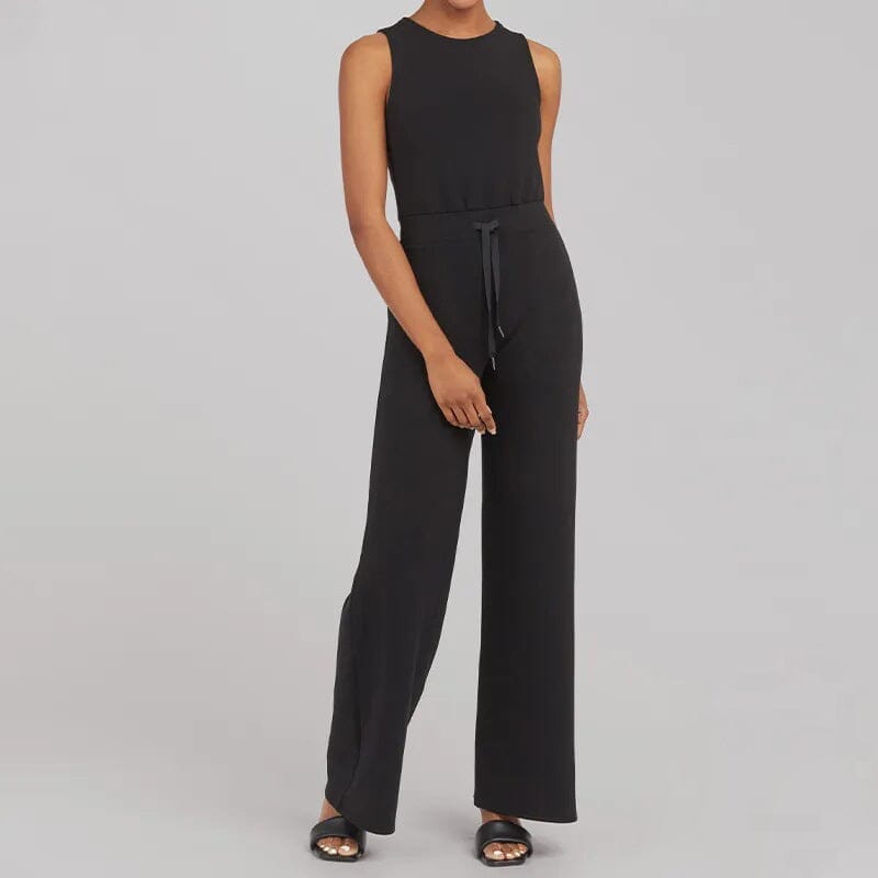 Damen-Jumpsuit, ärmellos, leichter Stoff, verstellbare Taille 8