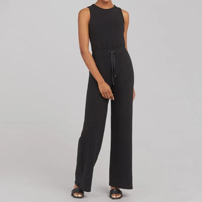 Damen-Jumpsuit, ärmellos, leichter Stoff, verstellbare Taille 8