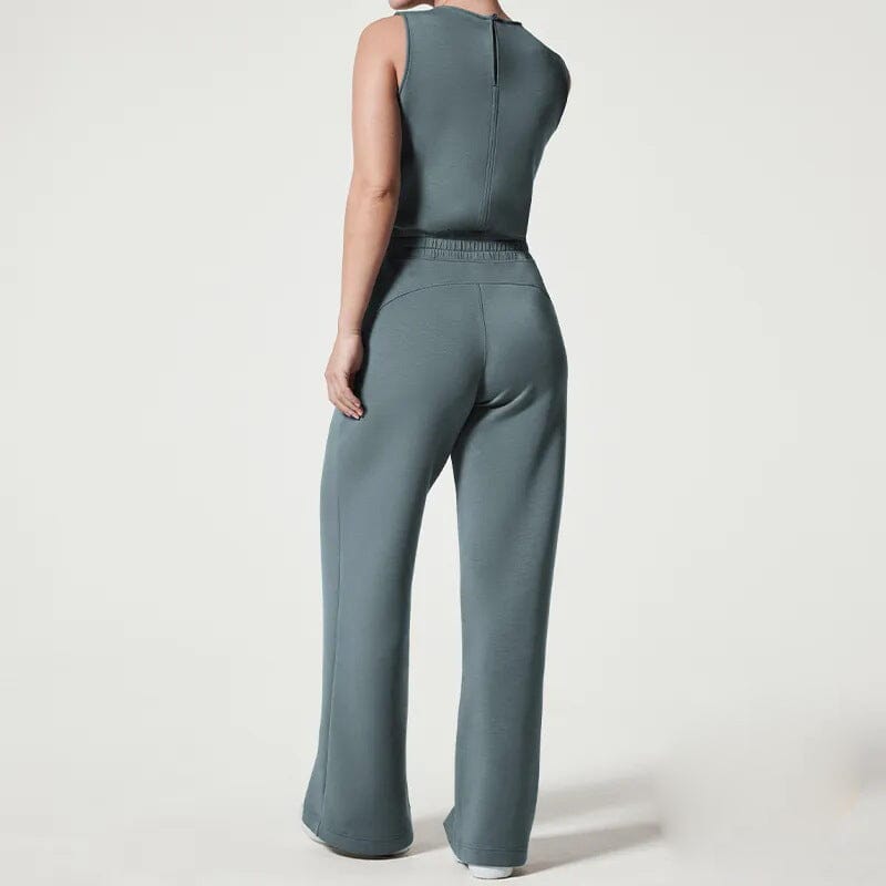 Damen-Jumpsuit, ärmellos, leichter Stoff, verstellbare Taille 2