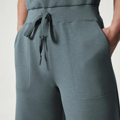 Damen-Jumpsuit, ärmellos, leichter Stoff, verstellbare Taille 5