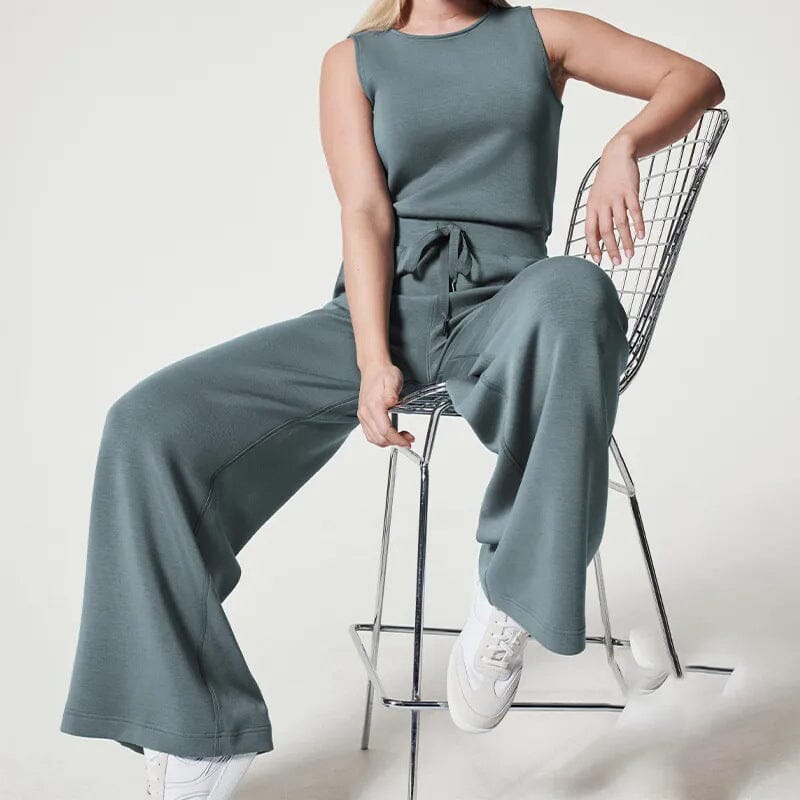 Damen-Jumpsuit, ärmellos, leichter Stoff, verstellbare Taille 3