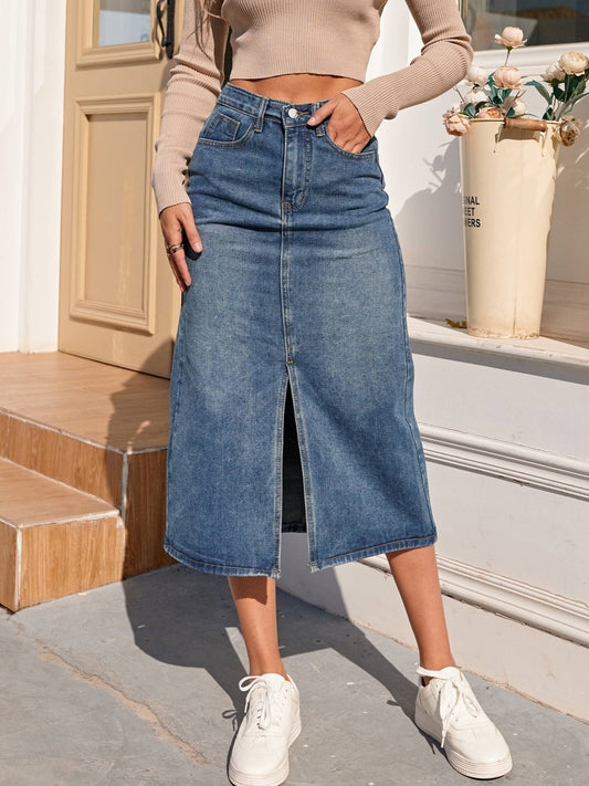 Damen-Rock Klassisch Hohe Taille Zeitlos Polyester Viskose Elasthan-1