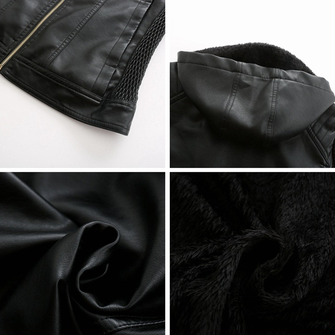 Damen-Lederjacke, vielseitiger Stil, hochwertig-3