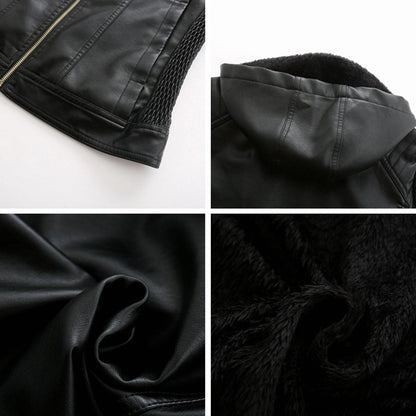 Damen-Lederjacke, vielseitiger Stil, hochwertig-3
