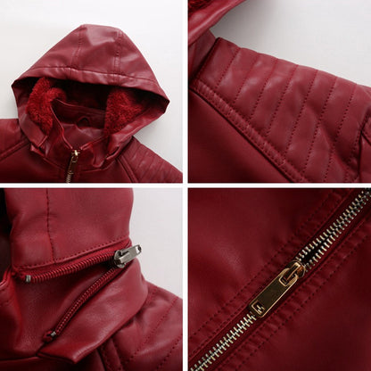 Damen-Lederjacke, vielseitiger Stil, hochwertig-6