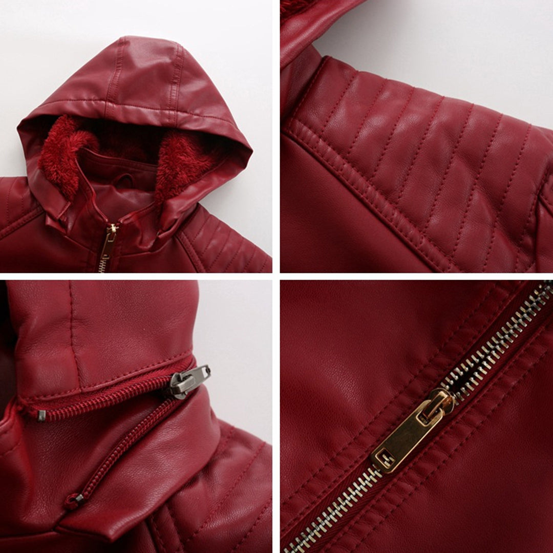 Damen-Lederjacke, vielseitiger Stil, hochwertig-6