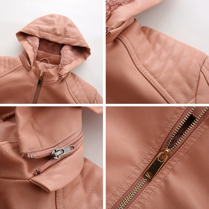 Damen-Lederjacke, vielseitiger Stil, hochwertig-4