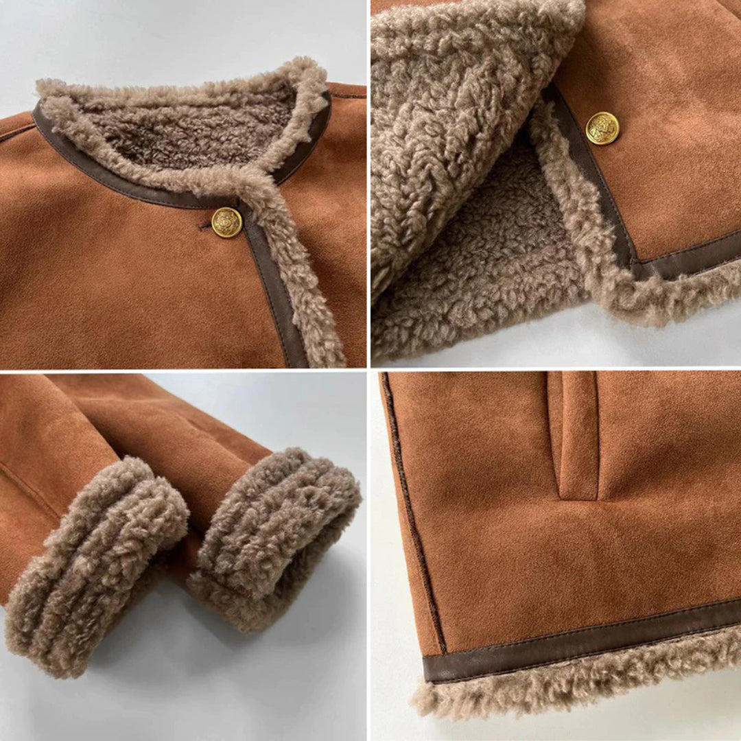Damenjacke Wildleder mit Pelzfutter Eleganter und Bequemer Stil 5