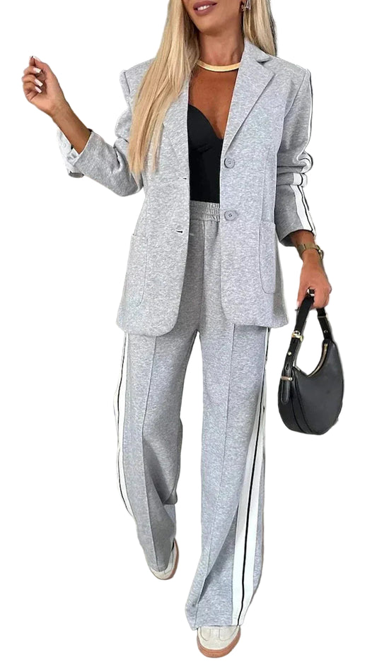 Damen Blazer und Breit Jogginghose Set Hochwertiges Polyester-1