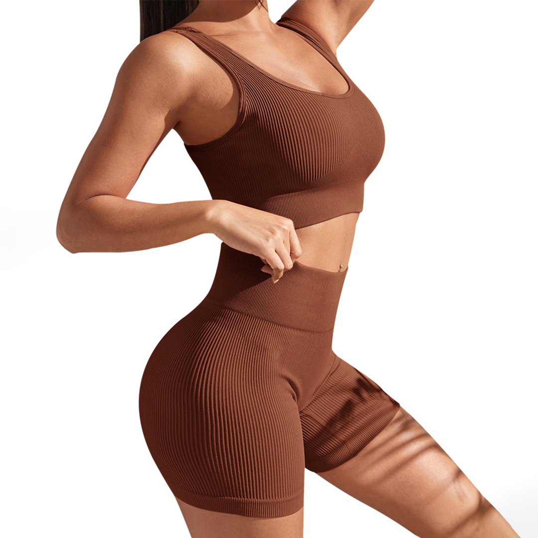 Damen-Fitness-Set, moderner Stil, elastisches Material-3
