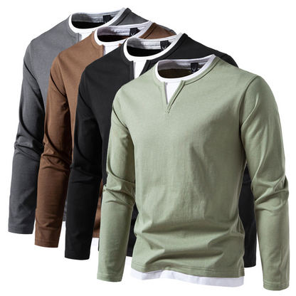 Herren-Langarm-T-Shirt, klassische Baumwolle-2