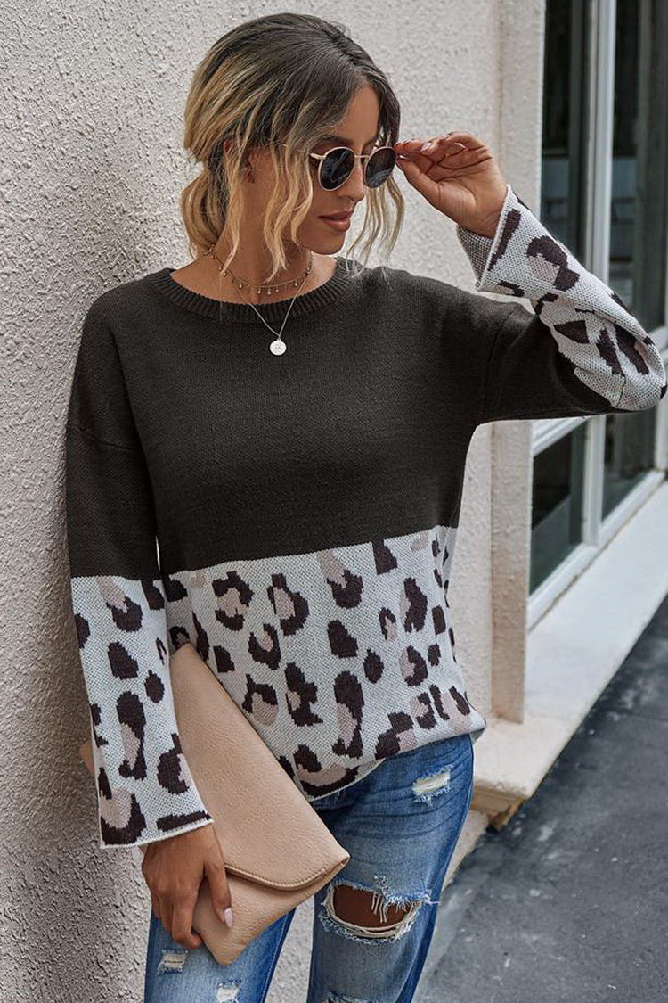 Damen-Strickpullover, mit Leopardenmuster, Acryl-5
