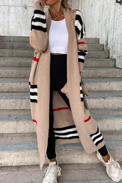 Damen-Lange Strickjacke, mit Frontöffnung, Weiches Acryl-1