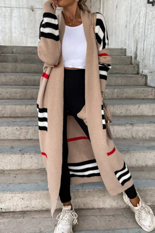 Damen-Lange Strickjacke, mit Frontöffnung, Weiches Acryl-1