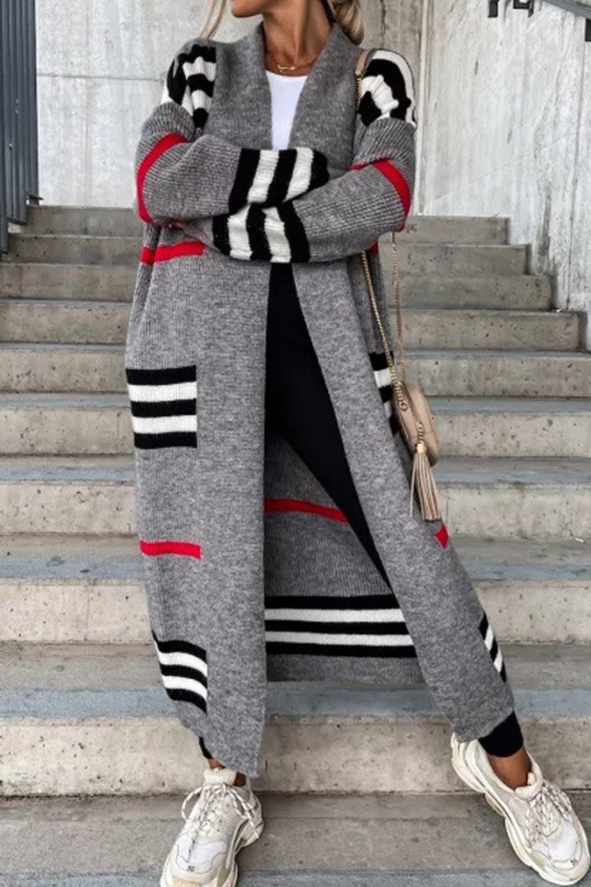 Variant image for Damen-Lange Strickjacke, mit Frontöffnung, Weiches Acryl-6