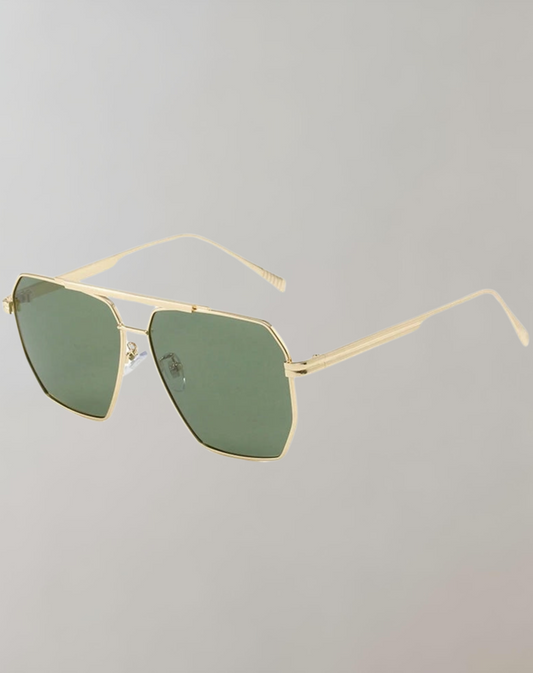 Damen-Pilotensonnenbrille mit UV-Schutz – leichter Rahmen in Schwarz und Gold, Retro-Stil für Sommertage 1