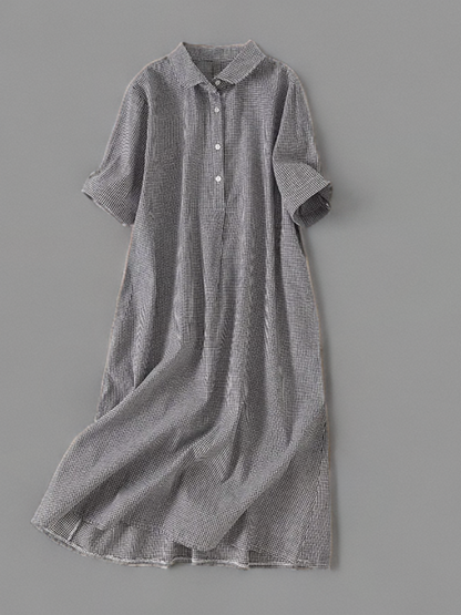 Schöne Damenkleider, Polokleid, eckiger Ausschnitt, weicher Stoff-1
