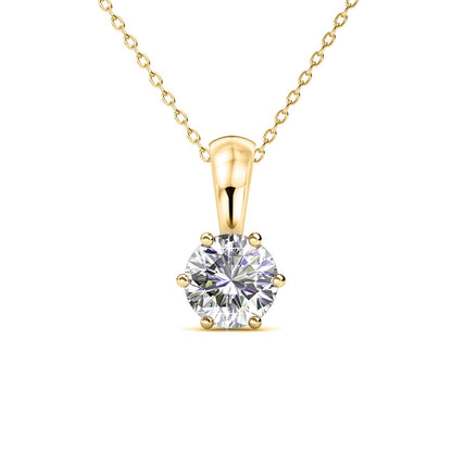 Damen-Halskette, Messingbeschichtung, mit österreichischem Kristall, 18 Karat, Gold-1
