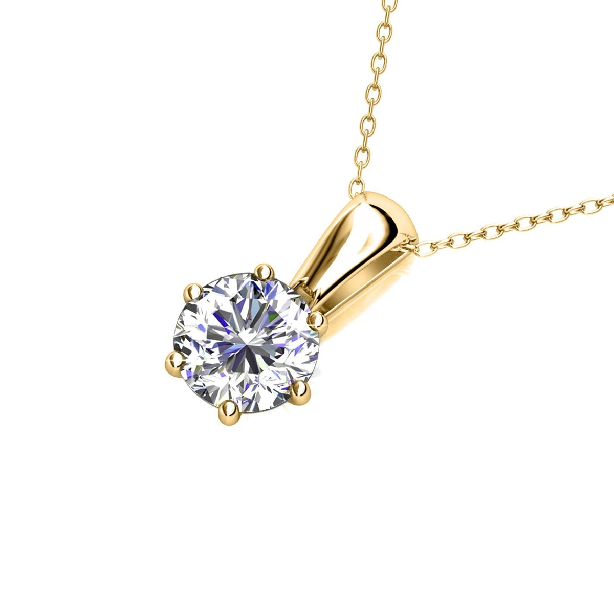 Damen-Halskette, Messingbeschichtung, mit österreichischem Kristall, 18 Karat, Gold-2