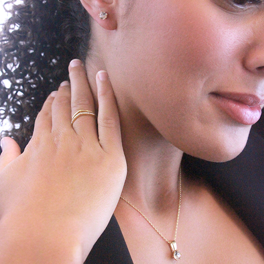 Damen-Halskette, Messingbeschichtung, mit österreichischem Kristall, 18 Karat, Gold-6