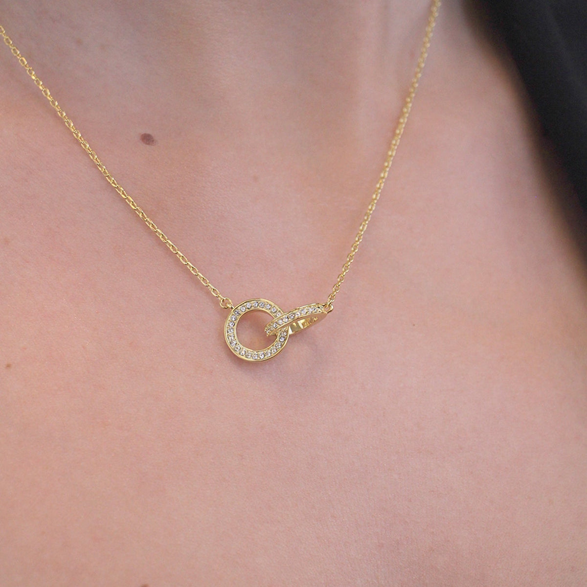 Damen-Ohrringe, Messing mit Kristallen, elegantes Design 7