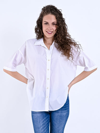 Damen Hemd Oversized Baumwolle Elastan 7