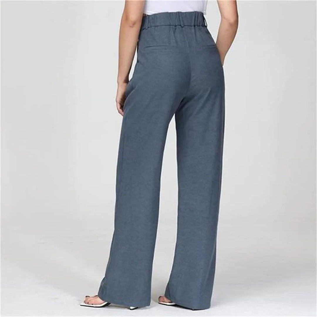 Damen-Anzughose, hohe Taille, stretchiger Stoff, elegantes Design-2