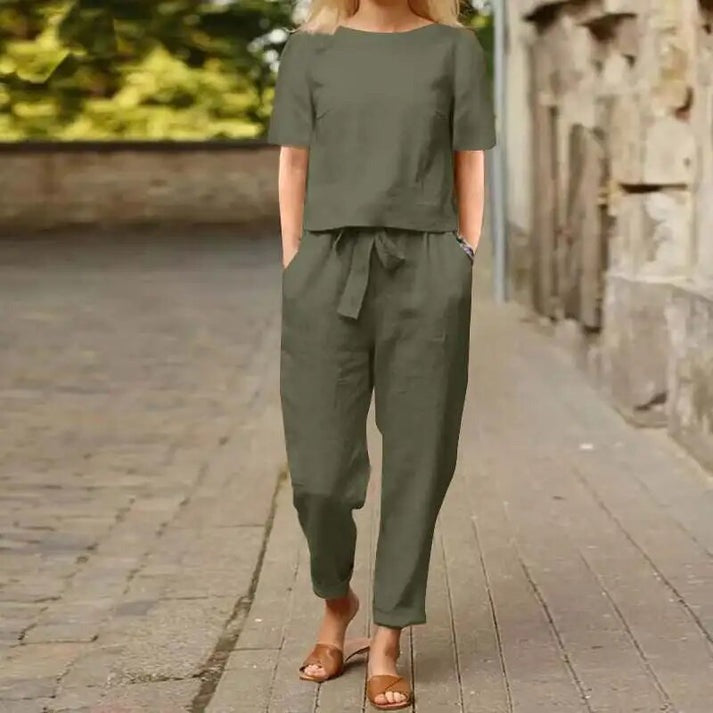 Damen-Sommer-Set mit luftigem Design, 100 % Baumwolle-4