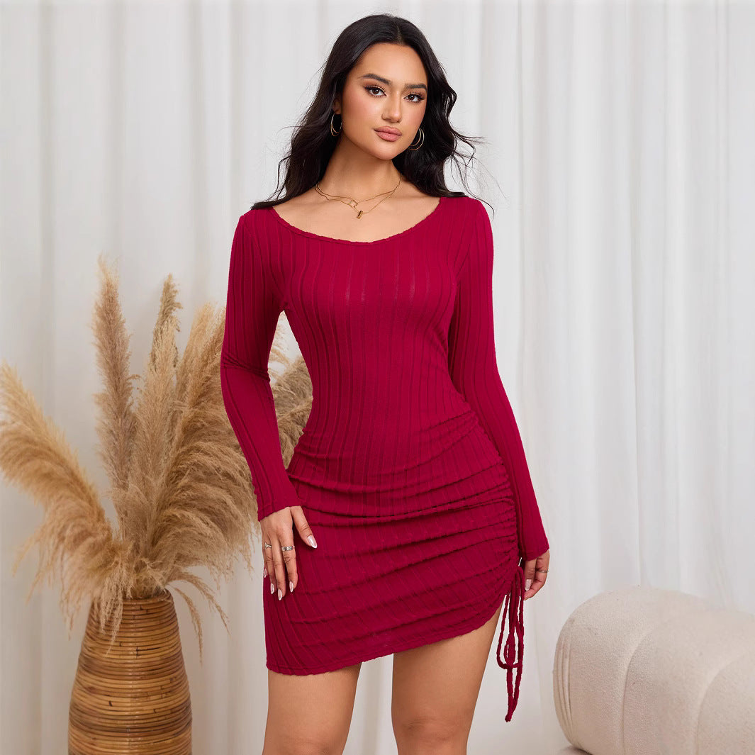 Damen-Bodycon-Kleid Slim Fit in monochromem Design für Fest und Neujahr 1