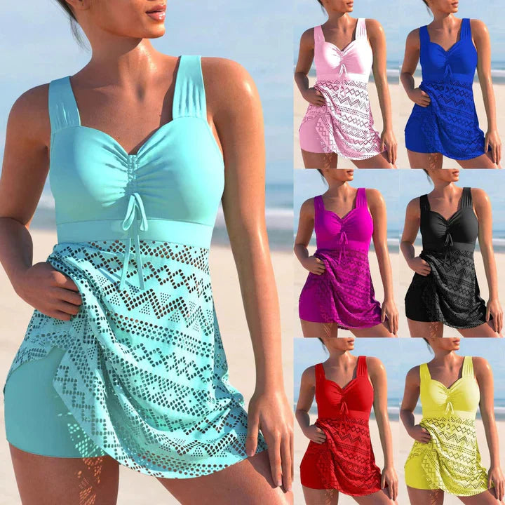 Damen-Tankini, Set, gepolsterte Rüschen, schnelltrocknender Stoff 1