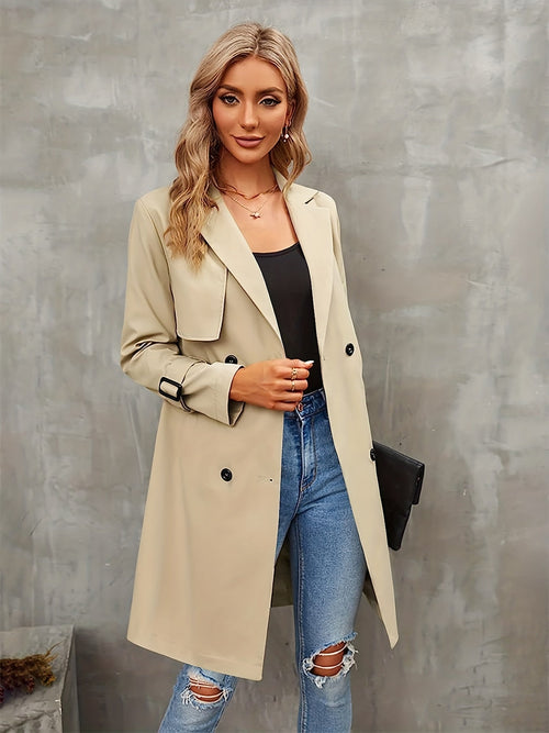 Damen-Trenchcoat, doppelreihiges Polyester 0