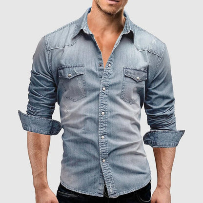 Herren-Denimhemd, klassisches Design, langlebiges Material-3