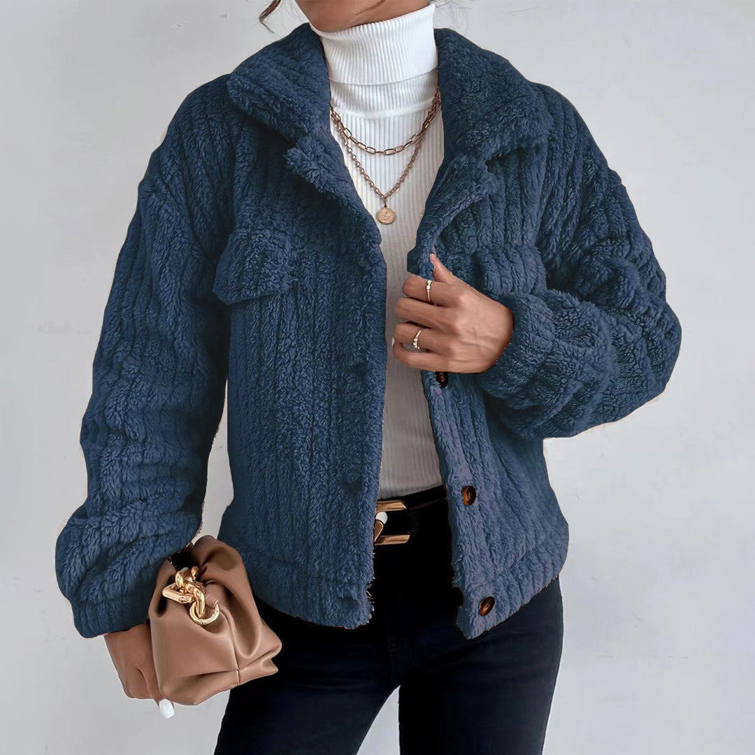 Damen-Winterjacke Lang Isolierend Weiches Material-4