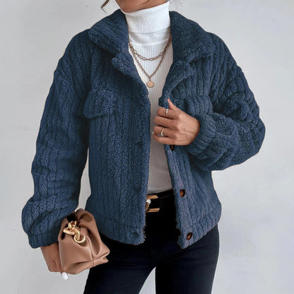 Damen-Winterjacke Lang Isolierend Weiches Material-4