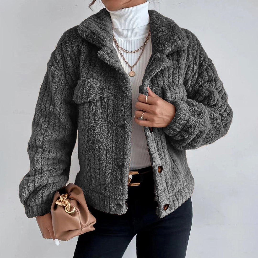 Damen-Winterjacke Lang Isolierend Weiches Material-5