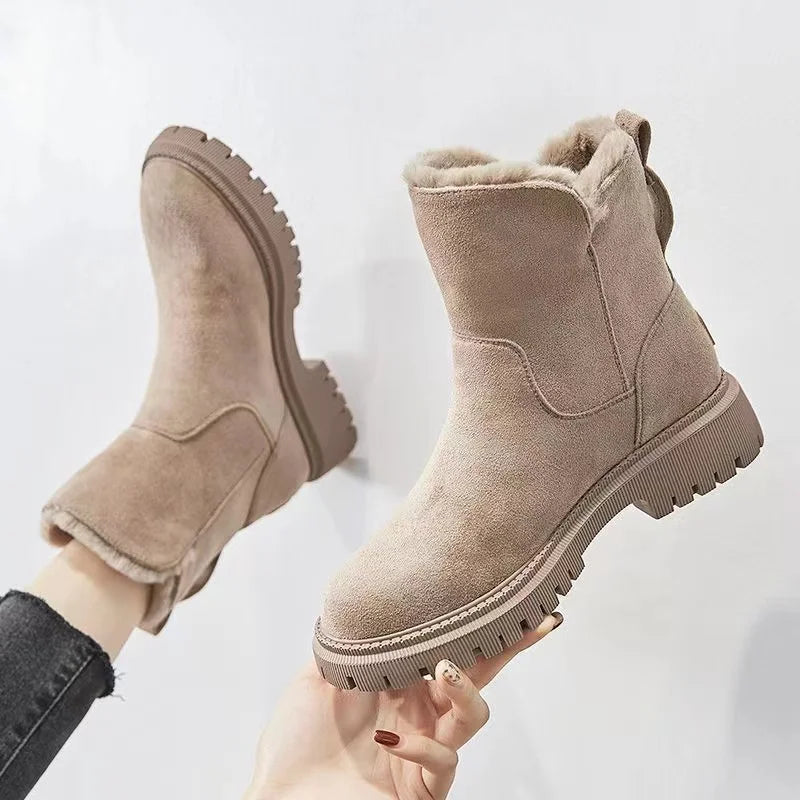 Damen-Winterstiefel Kurzer Schnitt PU Wadenhoch mit Reißverschlusselement 5