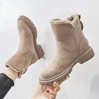 Damen-Winterstiefel Kurzer Schnitt PU Wadenhoch mit Reißverschlusselement 5
