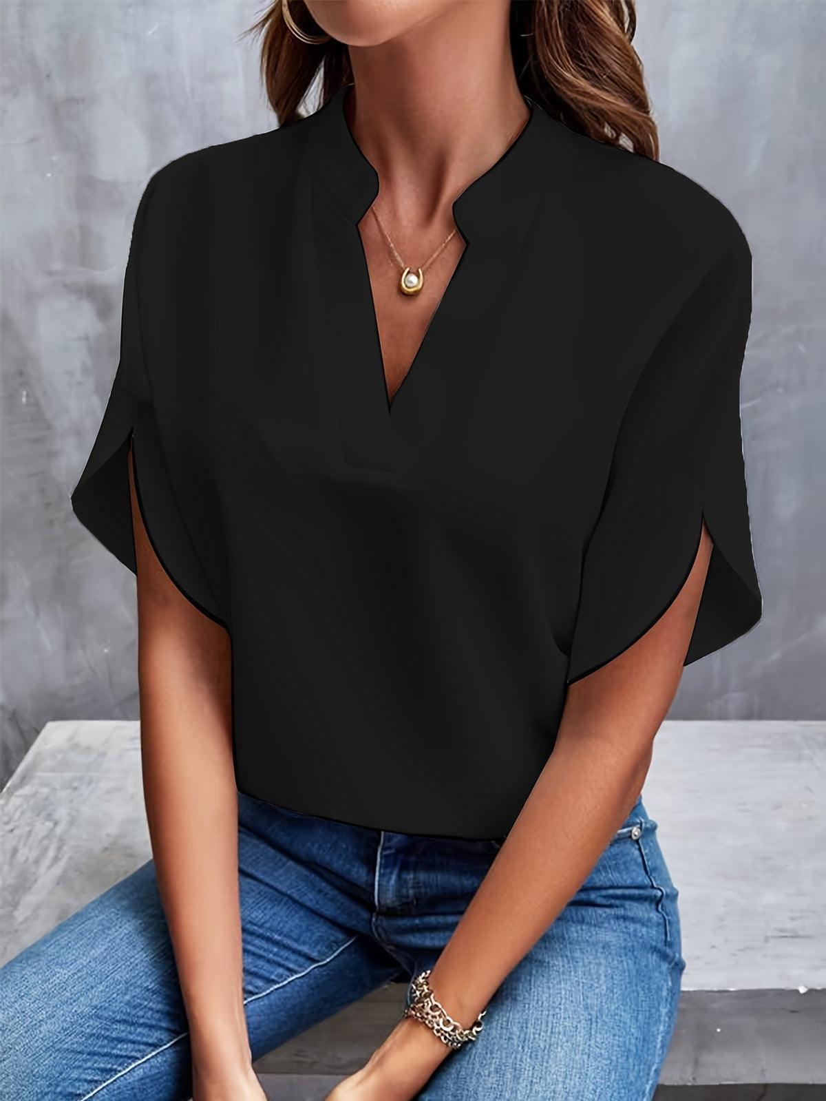 Damen Bluse Elegante Baumwollmischung Luftiges Design 5