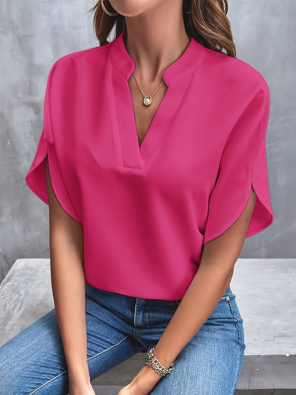 Damen Bluse Elegante Baumwollmischung Luftiges Design 4